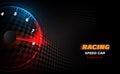 Speed motion background with fast speedometer car. Racing velocity background