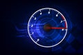 Speed motion background with fast speedometer car. Racing velocity background