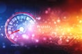 Speed motion background with fast speedometer car, Digital Abstract technology background Royalty Free Stock Photo