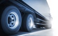 Speed Motion Blur of Semi Truck Driving on The Road. Industry Road Freight by Truck. Logistic and CargoTransport concept Royalty Free Stock Photo