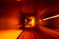 Speed motion blurred underground subway tunne Royalty Free Stock Photo