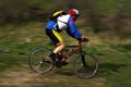 Speed motion mountain biker Royalty Free Stock Photo