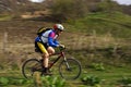 Speed motion mountain biker Royalty Free Stock Photo