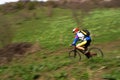 Speed motion mountain biker Royalty Free Stock Photo