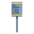 Speed radar accident icon, cartoon style