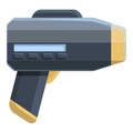 Speed radar gun icon, cartoon style