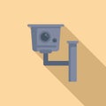 Speed radar icon flat vector. Camera car alert Royalty Free Stock Photo