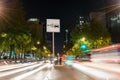 Speed radar sign night scene Royalty Free Stock Photo