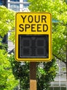 Speed Radar Sign in a Residential Neighbourhood