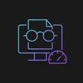 Speed reading gradient vector icon for dark theme