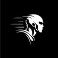 Speed Rider head icon, racer man emblem, automotive sport logo template. Vector illustration. Royalty Free Stock Photo