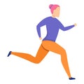 Speed running icon, cartoon style