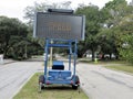 Speed sign on median