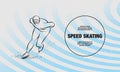 Speed skater. Vector outline of winter sport illustration.
