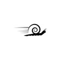 Speed snail logo template vector