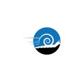Speed snail logo template vector