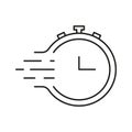 Speed Stopwatch Line Icon. Time Management, Efficiency, And Fast Performance Outline Symbol. Quick Timing And Precision Royalty Free Stock Photo