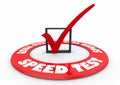 Speed Test Check Mark Box Evaluate Performance Success 3d Illustration