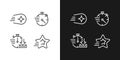 Speed and time pixel perfect linear icons set for dark, light mode