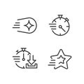 Speed and time pixel perfect linear icons set