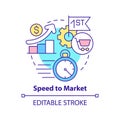 Speed to market concept icon