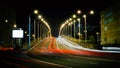 Speed Traffic - Light Trails On City Road At Night Royalty Free Stock Photo