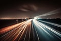 Speed Traffic - light trails on motorway highway at night Royalty Free Stock Photo