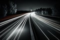 Speed Traffic - light trails on motorway highway at night Royalty Free Stock Photo