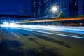 Speed Traffic - light trails on motorway highway at night Royalty Free Stock Photo