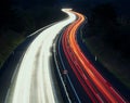 Speed Traffic - light trails on motorway highway at night, A8 Royalty Free Stock Photo