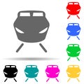 speed train front view multi color style icon. Simple glyph, flat vector of transport icons for ui and ux, website or mobile Royalty Free Stock Photo