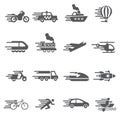 Speed Transport icon set Royalty Free Stock Photo
