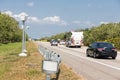 Speed trap surveillance camera along highway to control speeding Royalty Free Stock Photo