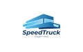 Speed Truck modern logo, Blue truck logo, bus logo, transport logo, fast deliver