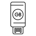 Speed usb disk icon outline vector. Solid state disk