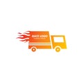 Speed van car Logo Event, Fire van Logo, Speed Fire logo design vector,