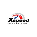 Speed vector logo design. speedometer icon symbol design template Royalty Free Stock Photo