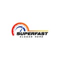 speed vector logo design. speedometer icon symbol design template Royalty Free Stock Photo