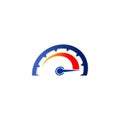 Speed vector logo design. speedometer icon symbol design template