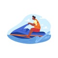 Speed water sport, summer recreation, vector icon Royalty Free Stock Photo