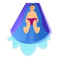 Speed waterpark slide icon, cartoon style