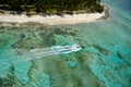 Speedboat and beach