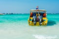 Speedboat on beautiful blue water beach