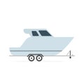 Speedboat on car trailer icon