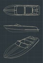 Stylized Speedboat Drawings