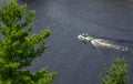 Speedboat on Fairy lake, Huntsville, Ontario, Canada Royalty Free Stock Photo