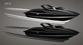 Speedboat isolated illustration. Luxury boat vector. Streamline Royalty Free Stock Photo