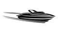 Speedboat isolated illustration. Luxury boat vector. Streamline