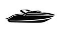 Speedboat isolated vector illustration. Luxury and expensive boat.