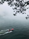 Speedboat on the lake Royalty Free Stock Photo